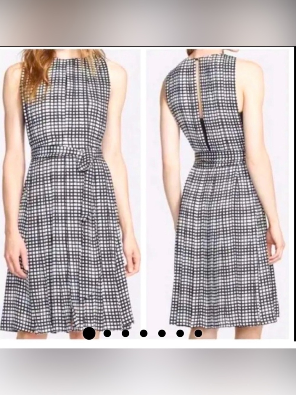 L’Agence Black and White Fit and Flare Sleeveless Dress, Size 4